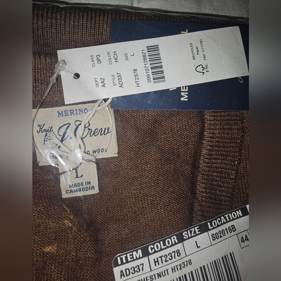 J Crew Merino Wool V Neck Sweater - Picture 3 of 4